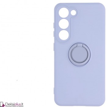 Švelnaus silikono dėklas su žiedu - šviesiai violetinis (Samsung S23)